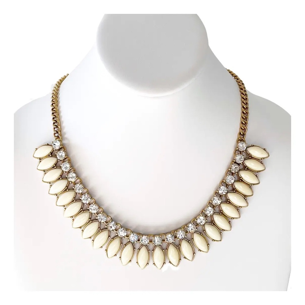 Jcrew Ivory + brass statement necklace